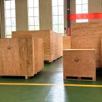 The laser cutting machine has been packaged and is ready to be loaded onto the truck for shipment.
